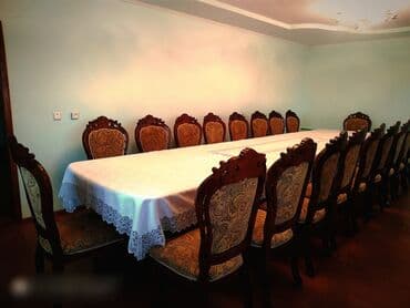 столы из нержавейки бу: Стол длина 5 метр. столду кичирейтсе болот. Стул 20 штук. Материал — 4