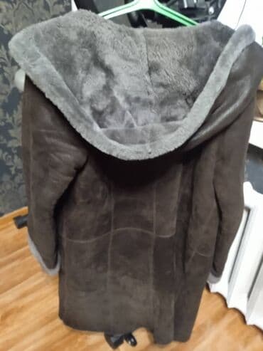 Атайын кийим: Дублёнка, Классикалык модель, Узун модель, Капюшону бар, 6XL, 7XL — 2