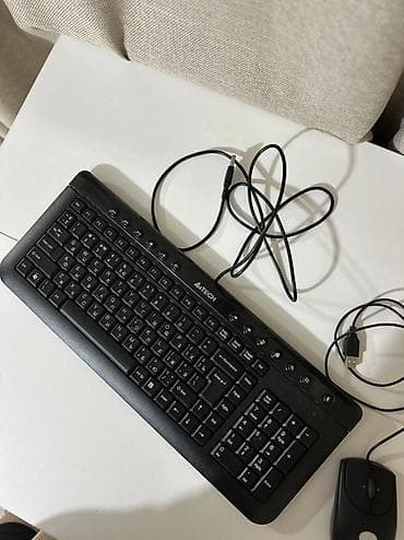 Проводной комплект для ПК: клавиатура A4Tech + мышь Logitech RX250 -