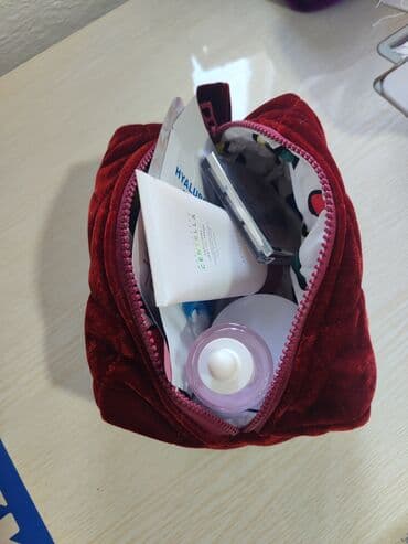 Косметика салчу баштыктар: Компактные косметички/органайзеры из стёганого бархата - Материал — 3