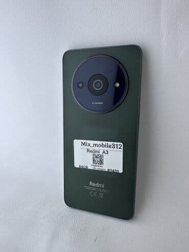 Акылдуу сааттар: Redmi, Redmi A3, Колдонулган, 64 ГБ, түсү - Жашыл, 1 SIM, 2 SIM — 1