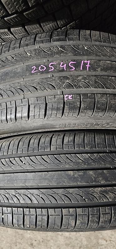 Шины 205 / 45 / R 17, Лето, Б/у, Пара, Легковые, Корея, Hankook