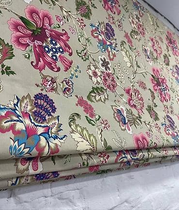 клёнка для клубника: Римска штора Ткань портьерная с крупным цветочным узором - Тип — 1