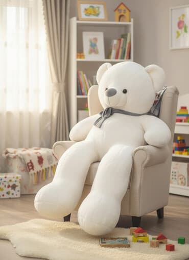 подушки синтепон: 150см Большой плюшевый медведь - Цвет: белый, нос и глаза темны - — 1