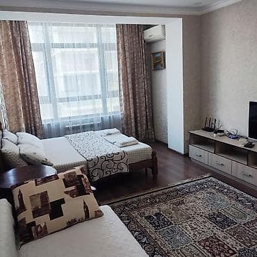 Квартиры: 1 комната, Люкс, элитка, Бишкек Парк ТРЦ, Душевая кабина, Постельное белье, Кондиционер — 4