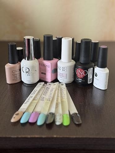 Набор цветных гель-лаков, жидкий полигель sasa, молочный гель She