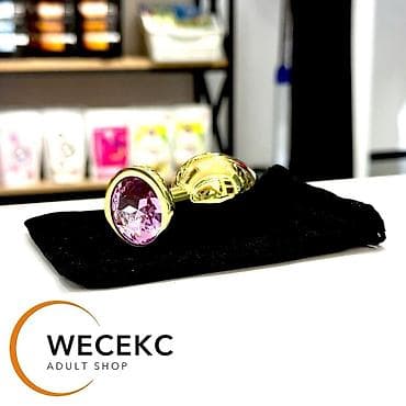 Металлическая анальная пробка с кристаллом - Материал: гладкий