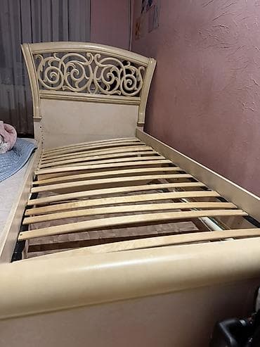 каркас для кровати: Односпальная кровать, Б/у, Каркас без матраса, длина - 202 см — 2