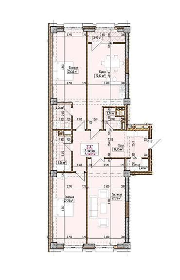 discovery studio: 3 комнаты, 140 м², Асанбай мкр Элитка, 5 этаж, ПСО (под самоотделку) — 2