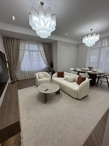 Квартиры: 2 комнаты, 75 м², Асанбай мкр Элитка, 1 этаж, Дизайнерский ремонт — 2