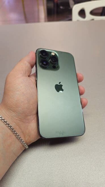 телефоны в рассрочку без процентов: IPhone 13 Pro, Б/у, 128 ГБ, Alpine Green, Кабель, 86 % — 2