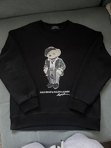 батник поло мужской: Свитшот Polo Ralph Lauren “Polo Bear” - Цвет: черный - Принт — 3