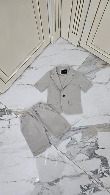 Детская одежда и обувь: Комплект, цвет - Серый, Б/у — 8