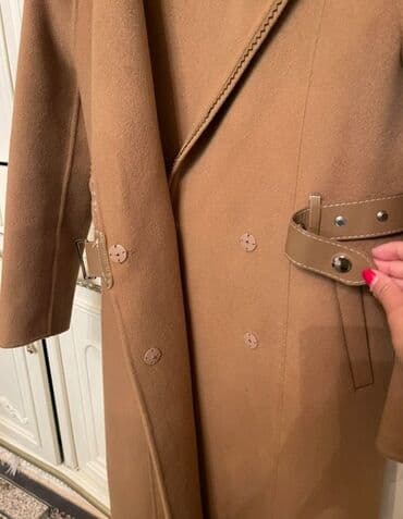 плащ мужской длинный: Пальто, Классика, Зима, Овечья шерсть, Длинная модель, Приталенная модель, С поясом, Без подкладки, L — 6