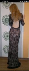 длинное леопардовое платье: Вечернее платье, Русалка, Длинная модель, С рукавами, Шлейф, Открытая спина, M — 4