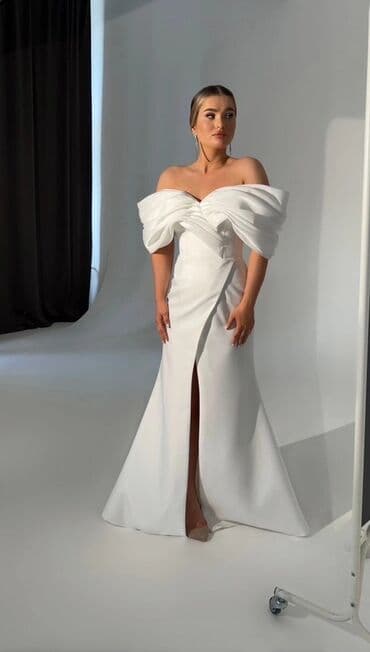 свадебные платья бишкек дордой: 🩵продаю дешево! Шикарное свадебное платье с открытыми плечами и — 6