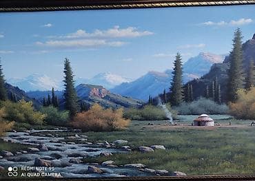 камандирские часы: Картина маслом «Горная долина с рекой» - Авторская живопись на — 10