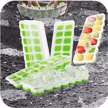 жидкий пена: Формочки для льда с МЯГКИМ силиконовым дном, и с крышкой: 📍Лоток на — 4
