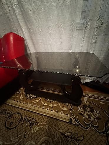 50: Журнальный стол со стеклянной столешницей - Прямоугольная прозрачная — 1