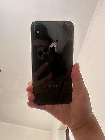 IPhone X, 64 ГБ, цвет Space Gray Есть трещины на корпусе и на экране