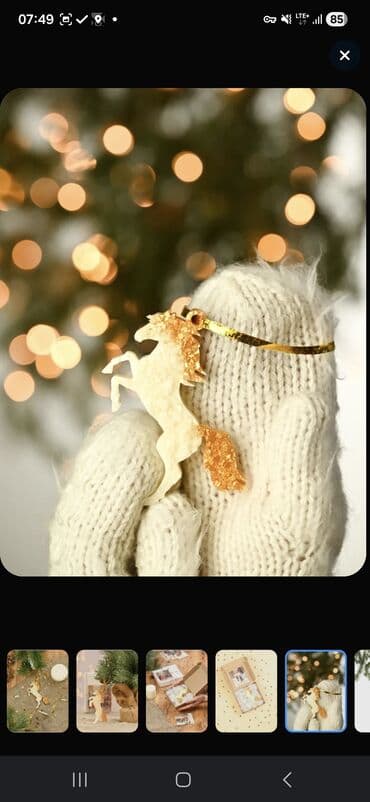 новогодный форма: Елочная игрушка Лошадь на дыбах белая с золотой гривой символ 2026 — 8