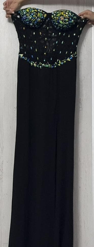 туника классная: Вечернее платье, Длинная модель, Без рукавов, Корсет, S — 1