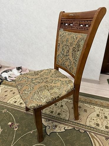 Мебель: Стол и стул для зала, Б/у, Самовывоз, цвет - Коричневый — 4
