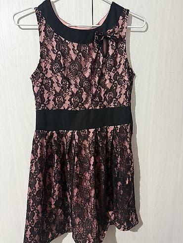 длинные куртки женские зима: Комплект одежды 1) Платье без рукавов с кружевом: - Цвет: розовый — 1