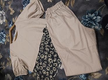 улутук кийим: Женский костюм из двух предметов - Комплект: свободная блуза + брюки — 3