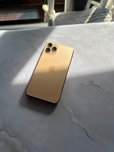 pro: IPhone 11 Pro, Б/у, 256 ГБ, Золотой, Защитное стекло, Чехол, 100 % — 1