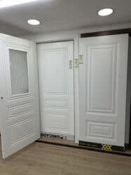 осб панели: Межкомнатная дверь со стеклом, Двустворчатая, цвет - Белый — 24