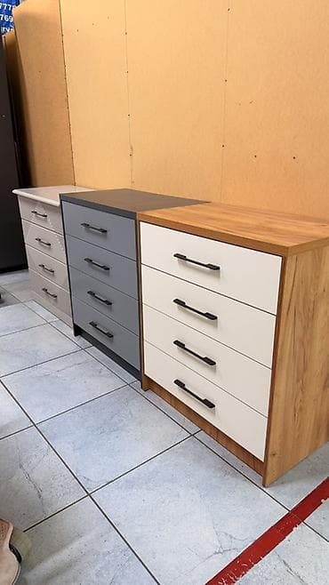 сундуки сандык: Кийим үчүн комод, Күзгүсүз, ЛДСП, түсү - Саргыч боз — 2