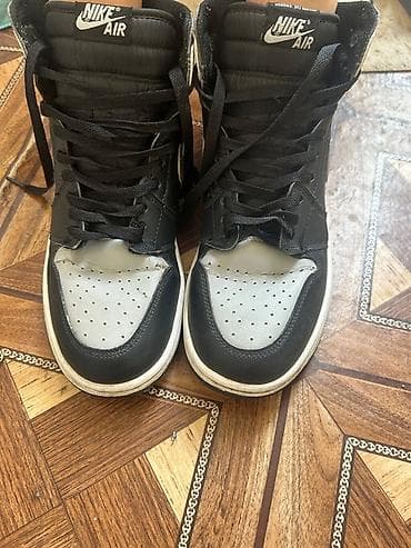 nike tech flece: Nike Air Jordan 1 High, цветовая схема Black/Grey. - Высокие — 2
