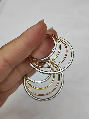 Серебряный Серьги Конго Дизайн Италия Серебро напыление золото 925