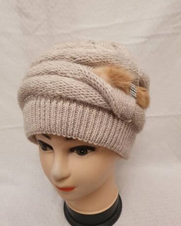 брендовые вещи оригинал: Шапка, Пряжа, Вязаная модель, Со стразами — 4