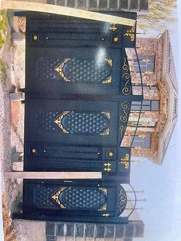 железные ворота с калиткой цена: Кованые уличные ворота с калиткой - Материал: металл с художественной — 1