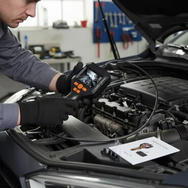 диагностическое оборудование для авто: Эндоскоп промышленный с IPS-экраном, размер 2.8. Камера диаметром 3.9 — 1