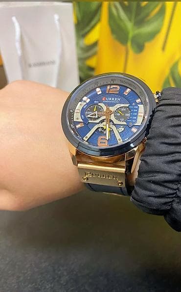 стильные мужские футболки: Классические часы часы, Curren, Аллой, Китай, Мужские, Б/у — 6