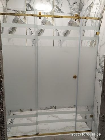 glass: Душевая кабина, перегородка. душевая перегородка, закалённое стекло — 1