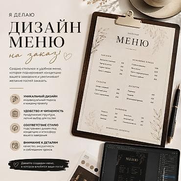 🍴 СОЗДАЮ ДИЗАЙН МЕНЮ НА ЗАКАЗ Помогу сделать меню, которое выглядит — 1