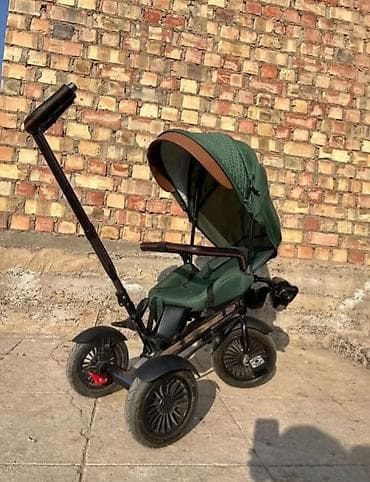 коляски трансформер: Коляска, Другой бренд, цвет - Черный, Б/у — 2