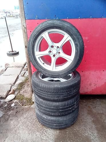 Диски: Колеса в сборе 225 / 55 / R 17, Лето, Б/у, Комплект, Легковые, Литые, отверстий - 5 — 1