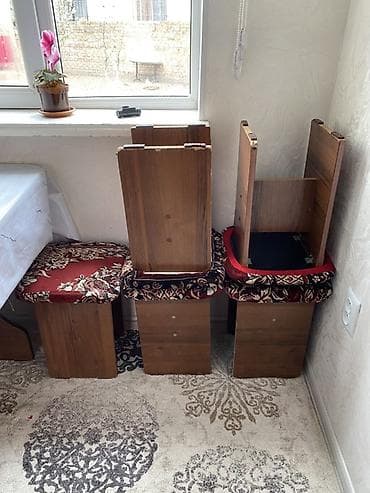 кухняга стол стул: Кухонный стол и стул, цвет - Коричневый — 3