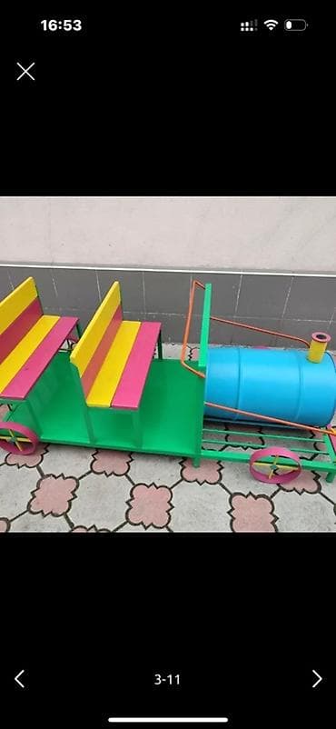 уилл изнанка: Детская игровая конструкция «Паровозик» - Яркий уличный паровозик для — 2