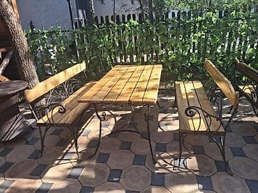 foldable table: Комплект садовой мебели, Стол, Дерево — 1