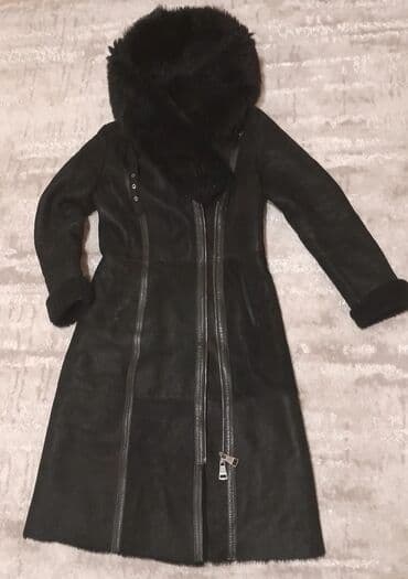 Спецодежда: Дубленка, Классическая модель, Турция, По колено, С капюшоном, M — 1