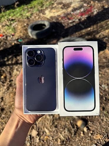 a7 iii: IPhone 14 Pro, Б/у, 128 ГБ, Deep Purple, Защитное стекло, Чехол, Кабель, 76 % — 1
