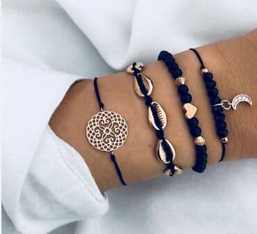 ✨ Набор браслетов Б “Black & Gold Charm” — стиль и элегантность в