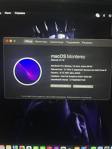 MacBook Pro 13" Retina (Early 2015) - Экран 13.3" Retina, алюминиевый