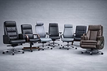 стул венус: Офисное кресло, С колесиками, цвет - Черный, Экокожа — 7